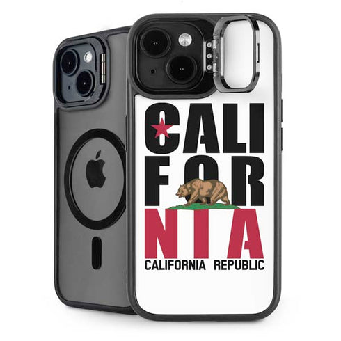 California White Block iPhone 15 Kickstand Case